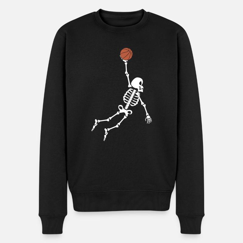 Basketteur de basket-ball squelette - Pull Premium bio Homme - noir