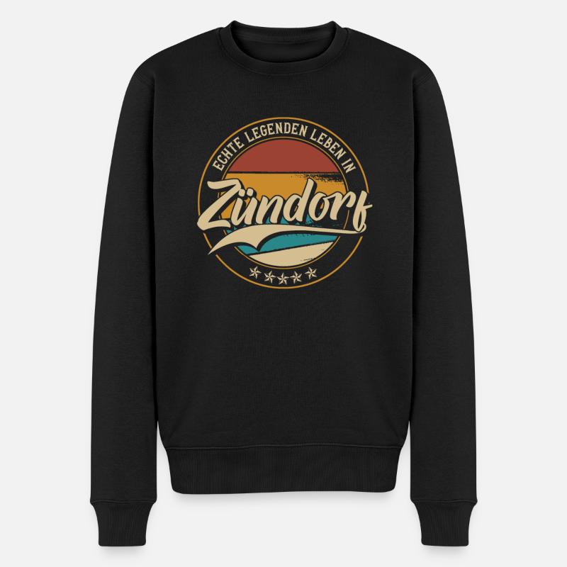 Echte legenden leben in Köln Zündorf - Männer Premium Bio Pullover - Schwarz