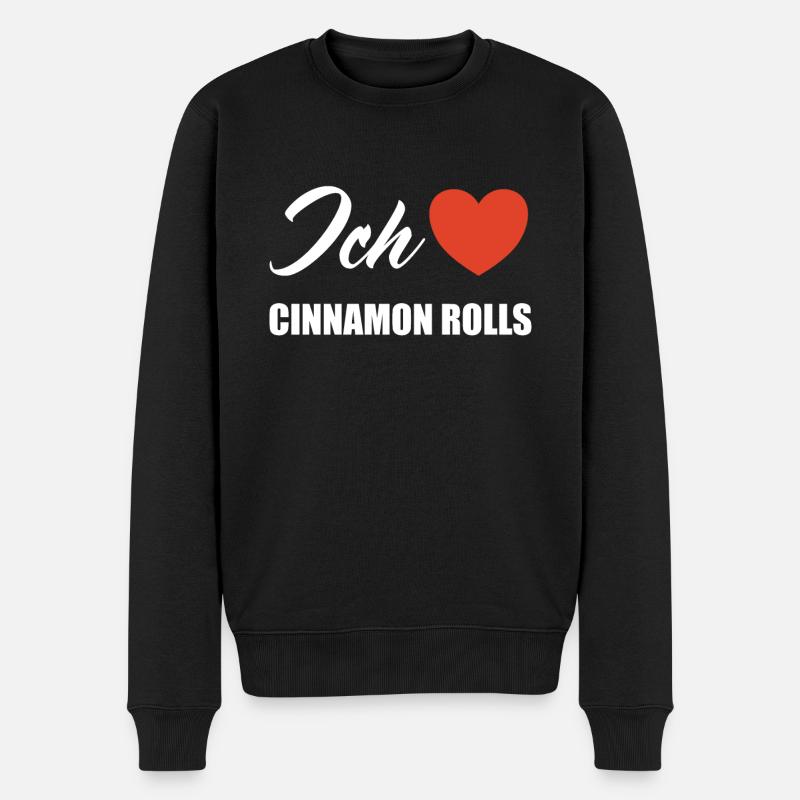 Ich liebe Cinnamon rolls - Männer Premium Bio Pullover - Schwarz