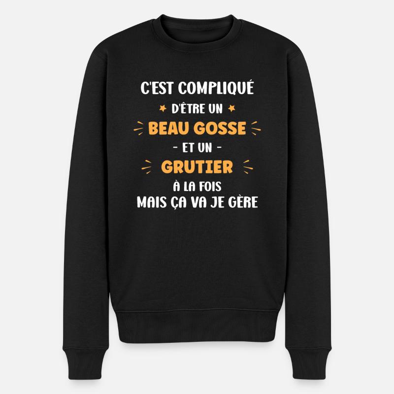 grutier beau gosse - Pull Premium bio Homme - noir