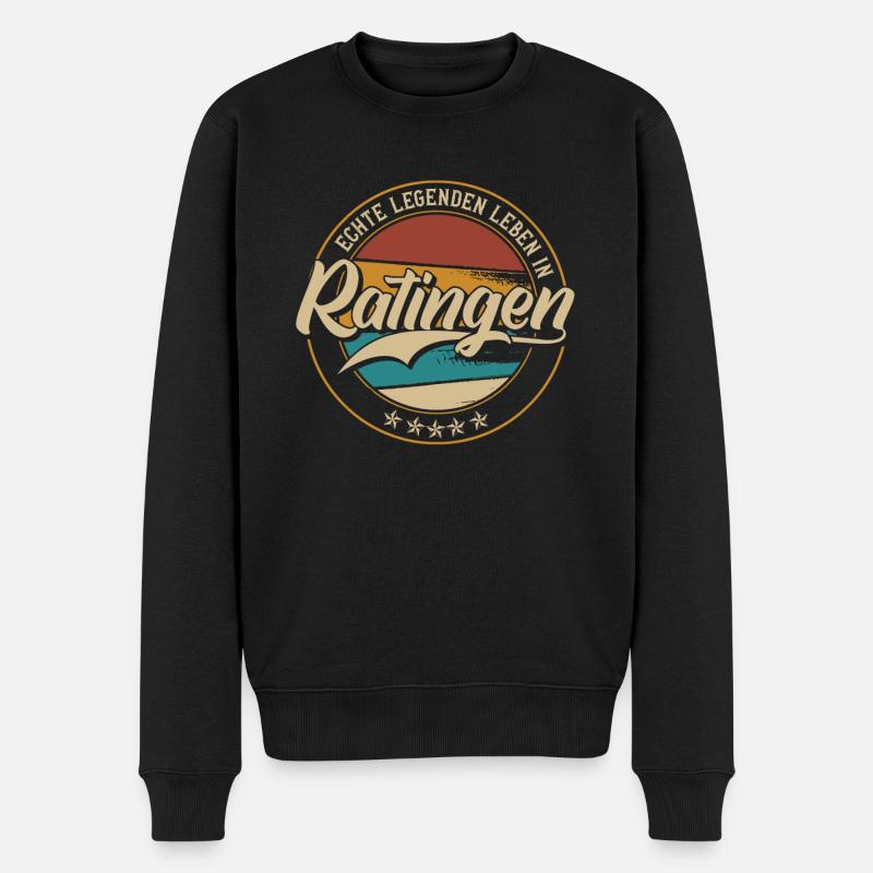 Ratingen Echte Legenden leben in Ratingener - Männer Premium Bio Pullover - Schwarz