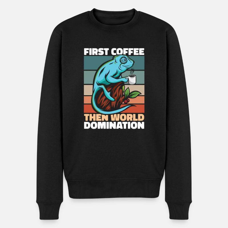 Chameleon Chamäleon Kaffee Sonnenbrille - Männer Premium Bio Pullover - Schwarz