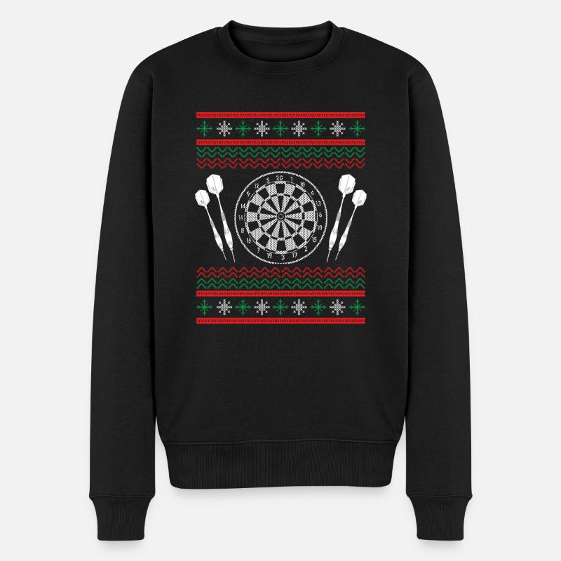 Dartscheibe Und Darts Zu Weihnachten - Männer Premium Bio Pullover - Schwarz