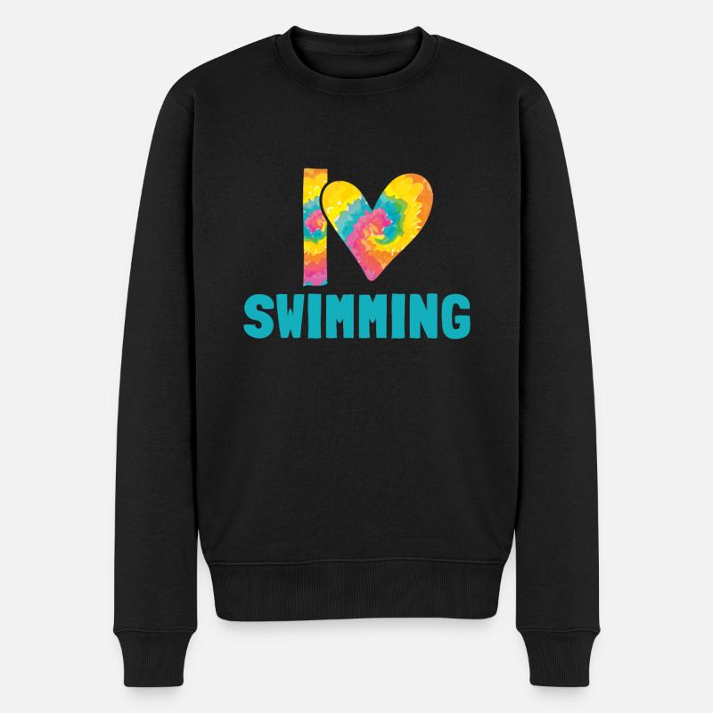 Natation scintillante J’adore nager - Pull Premium bio Homme - noir