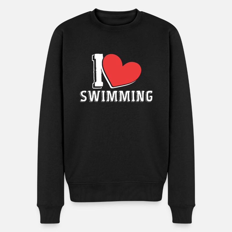 Natation scintillante J’adore nager - Pull Premium bio Homme - noir