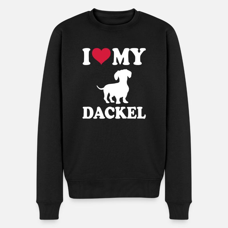 Rauhaardackel Hund Dog Hundehalter - Männer Premium Bio Pullover - Schwarz