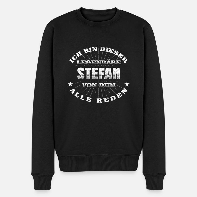 Legendärer Stefan lustiger vorname Name - Männer Premium Bio Pullover - Schwarz