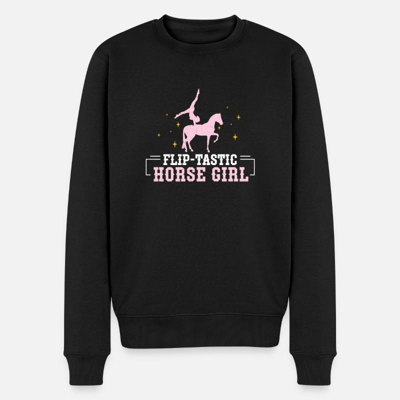 Flip-Tastic Cheval fille à cheval - Pull Premium bio Homme - noir