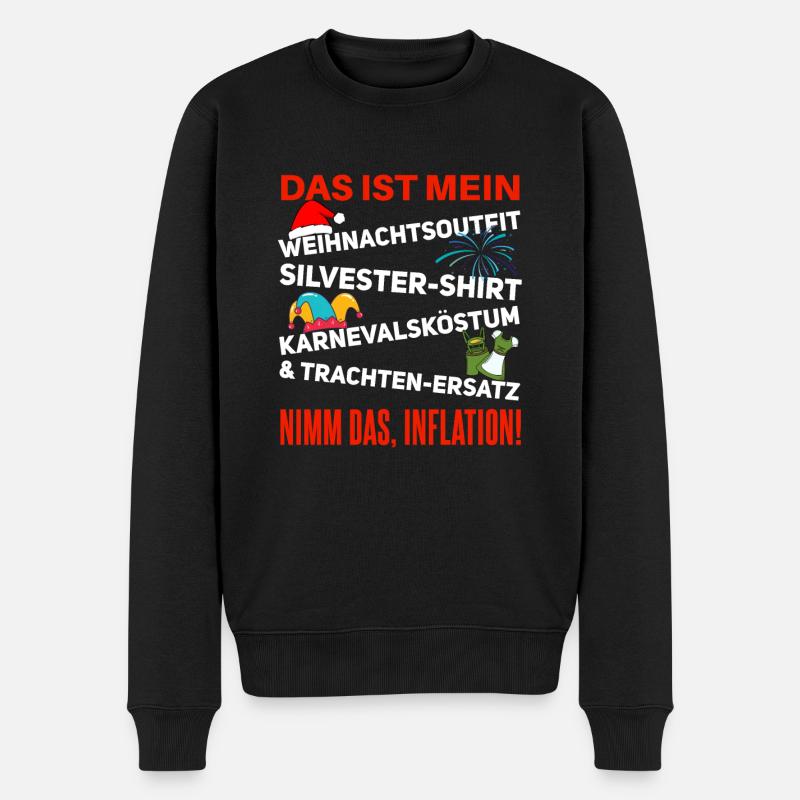 Lustige Inflation Kostüm Verkleidung - Männer Premium Bio Pullover - Schwarz