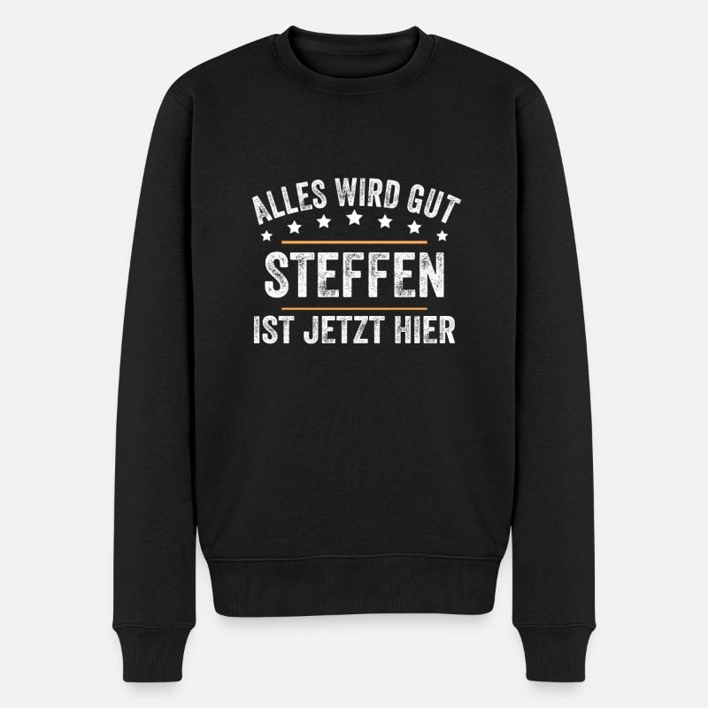 STeffen Vorname Name Geburtstag - Männer Premium Bio Pullover - Schwarz