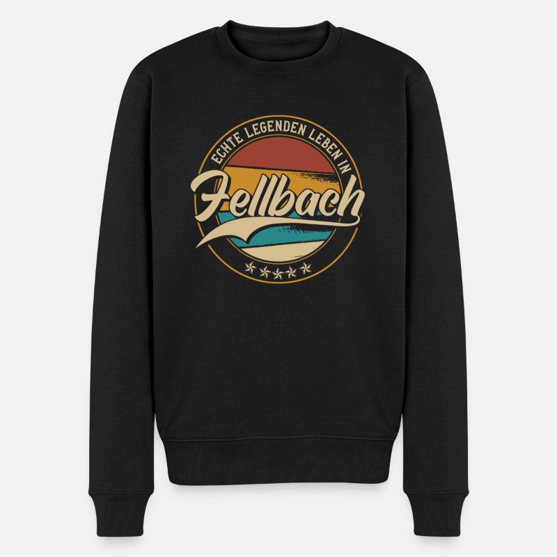 Fellbach Echte Legenden leben in Fellbacher - Männer Premium Bio Pullover - Schwarz