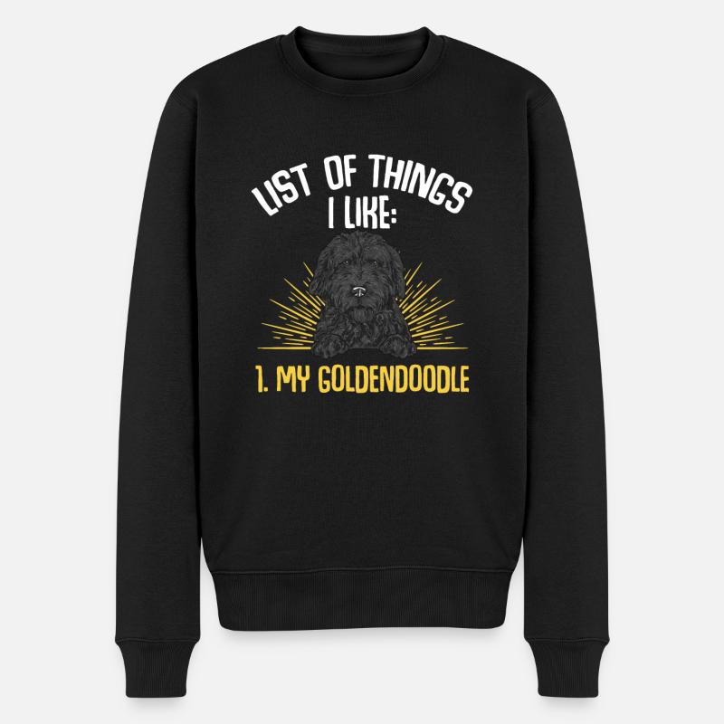 Chien Doodle Black Goldendoodle - Pull Premium bio Homme - noir