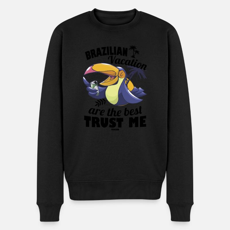Brasilien - Männer Premium Bio Pullover - Schwarz