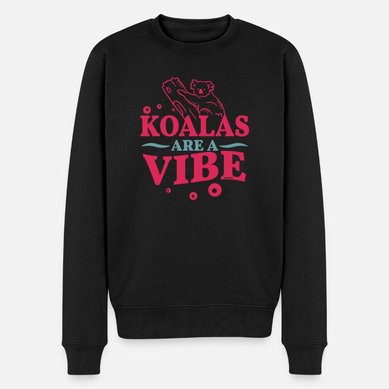 cute koala on a tree - Men's Premium Organic Jumper - black