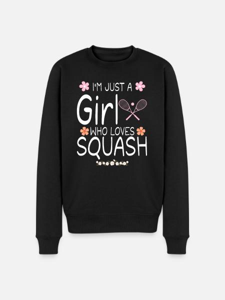 Jeg er bare en pige, der elsker squash - Økologisk premium-sweatshirt til mænd - sort