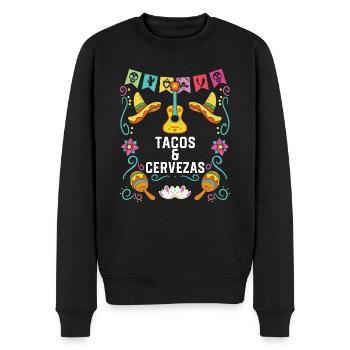 Tacos and Cervezas Taco Eater Mexican Food - Men's Premium Organic Jumper - black - Front - Nico (187cm)
