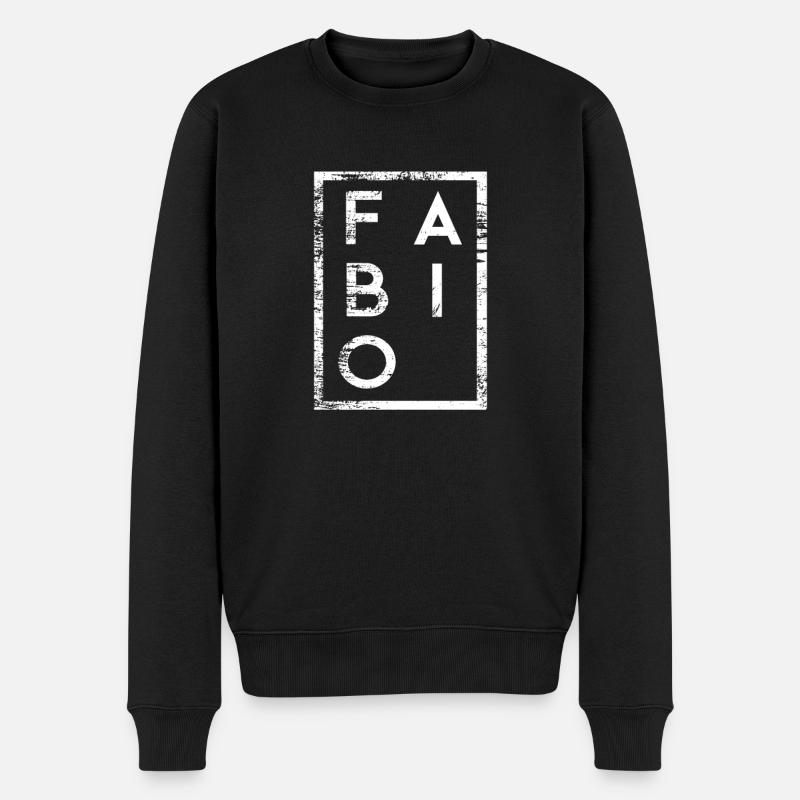 Fabio Minimalismus - Männer Premium Bio Pullover - Schwarz