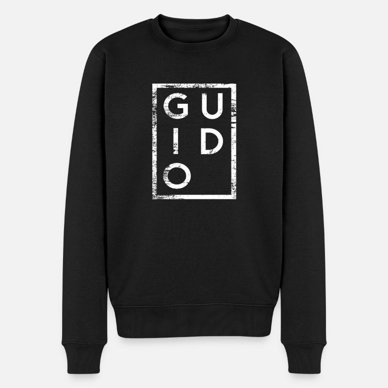 Guido Minimalisme - Pull Premium bio Homme - noir