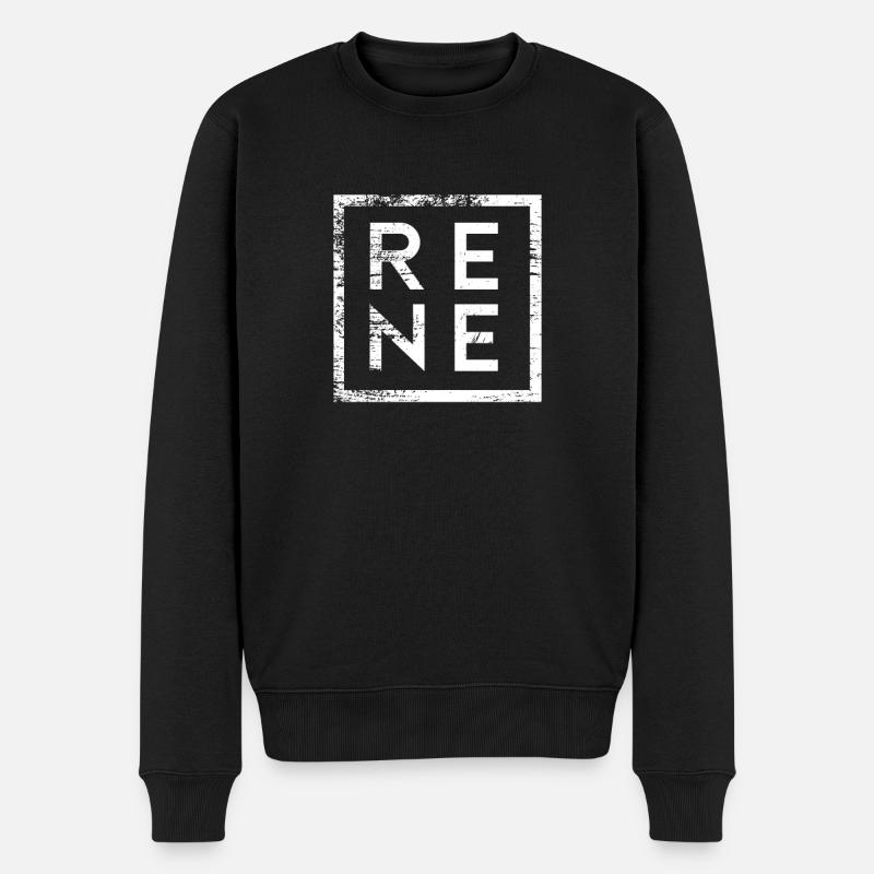 Rene Minimalismus - Männer Premium Bio Pullover - Schwarz