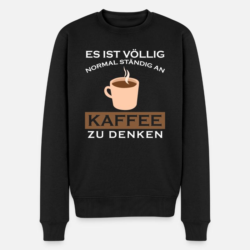 Kaffee Büro Müde Arbeiten - Männer Premium Bio Pullover - Schwarz