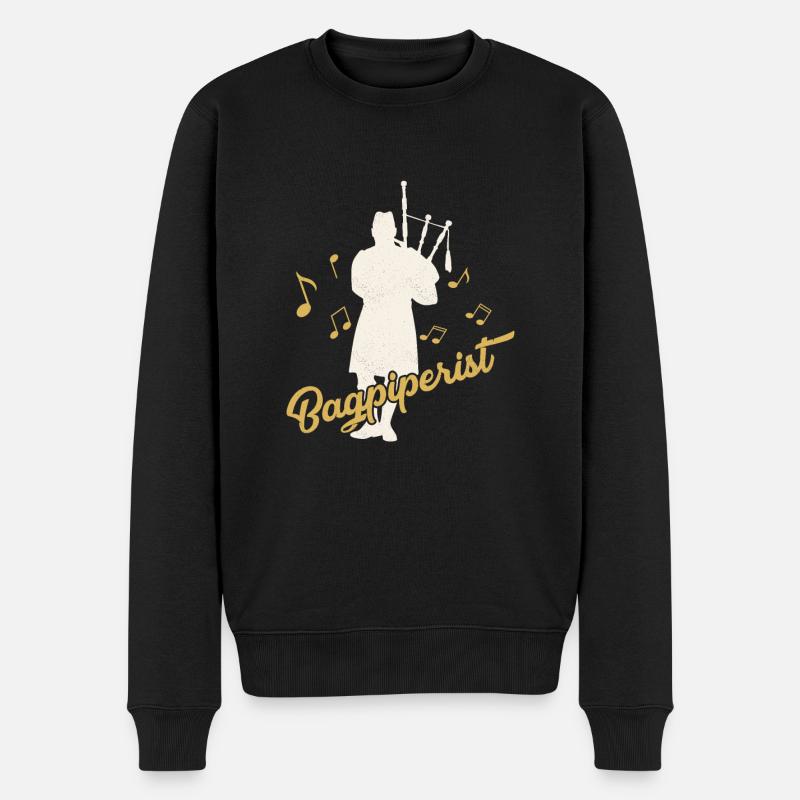Bagpiperist Bagpipe Scotsman Bagpiper - Männer Premium Bio Pullover - Schwarz