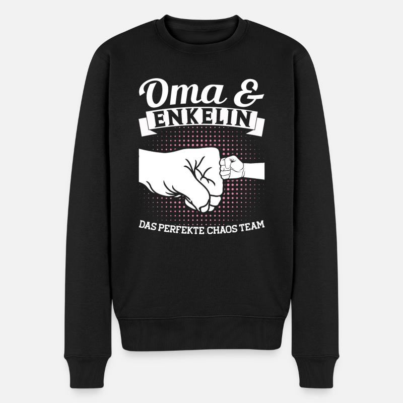 Oma & Enkelin Familie Großmutter Geschenk - Männer Premium Bio Pullover - Schwarz