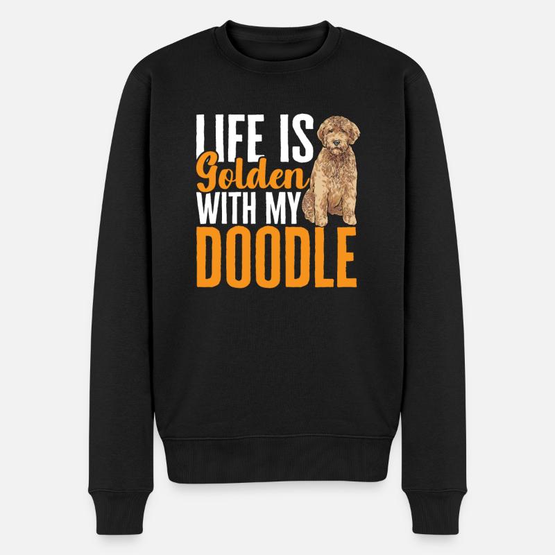 Goldendoodle Doodle Hund - Männer Premium Bio Pullover - Schwarz