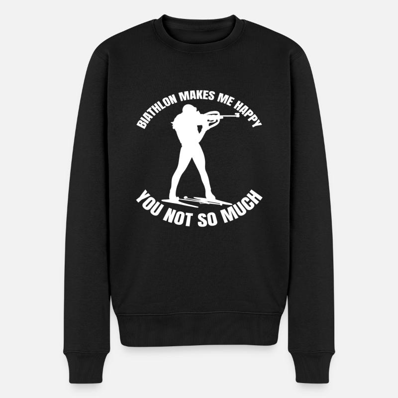 Biathlon Skifahrer Wintersport Geschenk Biathlet - Männer Premium Bio Pullover - Schwarz