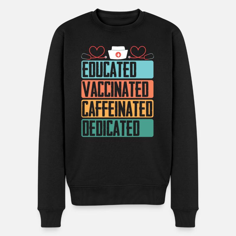Formé vacciné caféiné malade - Pull Premium bio Homme - noir