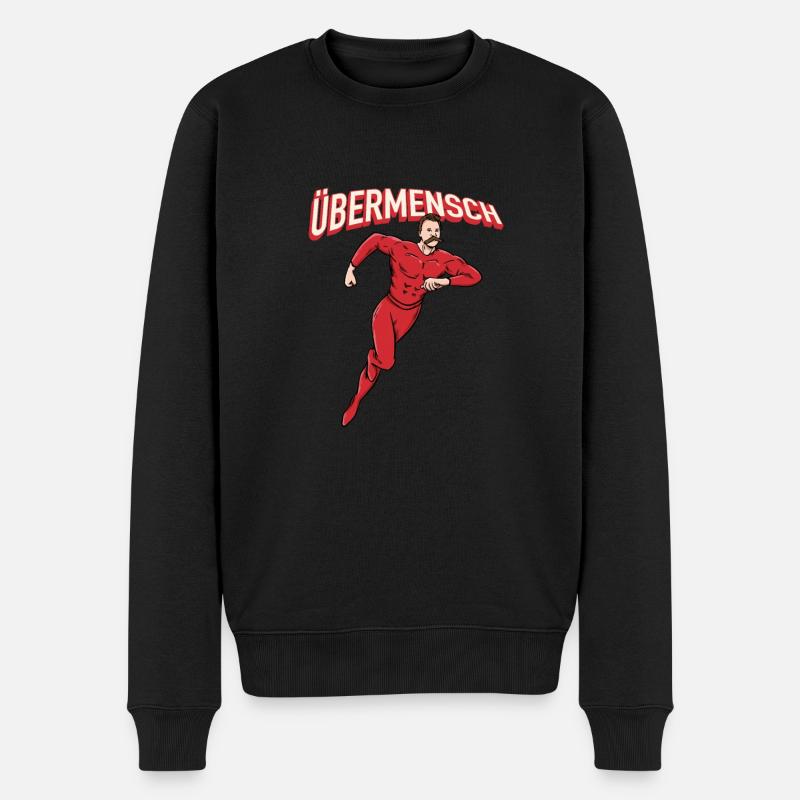 Nietzsche Übermensch Philosophie - Männer Premium Bio Pullover - Schwarz