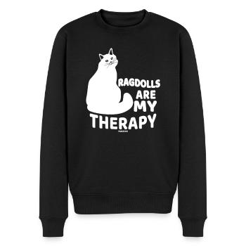 Ragdoll Katzenmotiv - Männer Premium Bio Pullover - Schwarz - Vorne - Nico (187cm)
