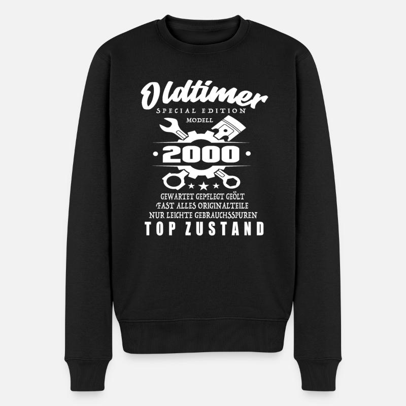 Oldtimer Special Edition Modell 2000 - Männer Premium Bio Pullover - Schwarz