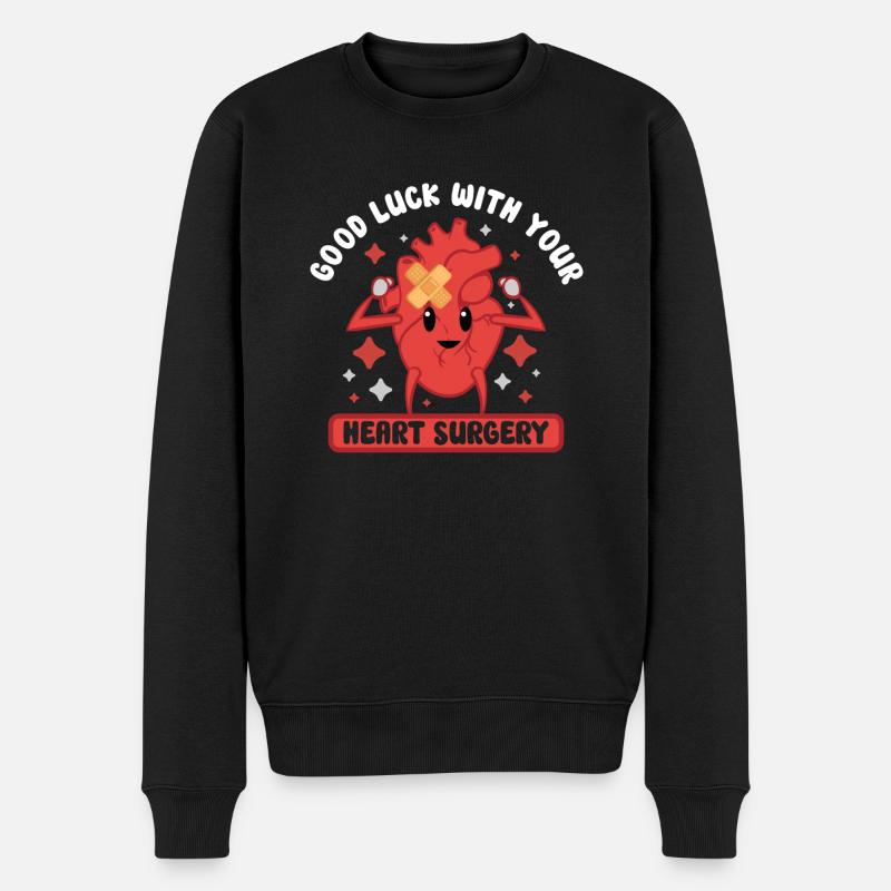 Heart Attack Open Heart Surgery Heart Surgery Gift - Männer Premium Bio Pullover - Schwarz