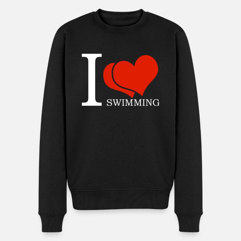 Natation scintillante J’adore nager - Pull Premium bio Homme - noir