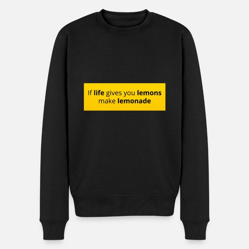 LEBEN OHNE ZITATE UNDENKBAR - Männer Premium Bio Pullover - Schwarz