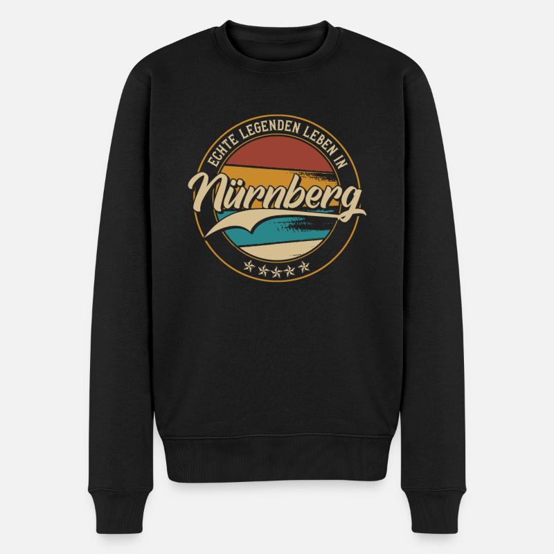 Nürnberg Echte Legenden leben in Nürnberger - Männer Premium Bio Pullover - Schwarz