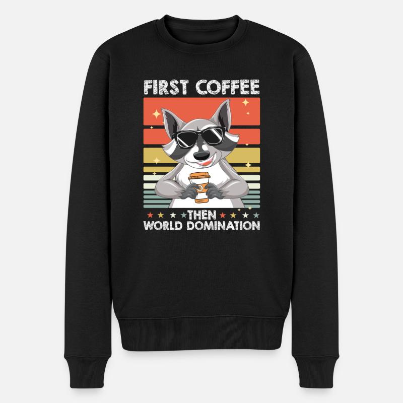 Waschbär Sonnenbrille - Männer Premium Bio Pullover - Schwarz