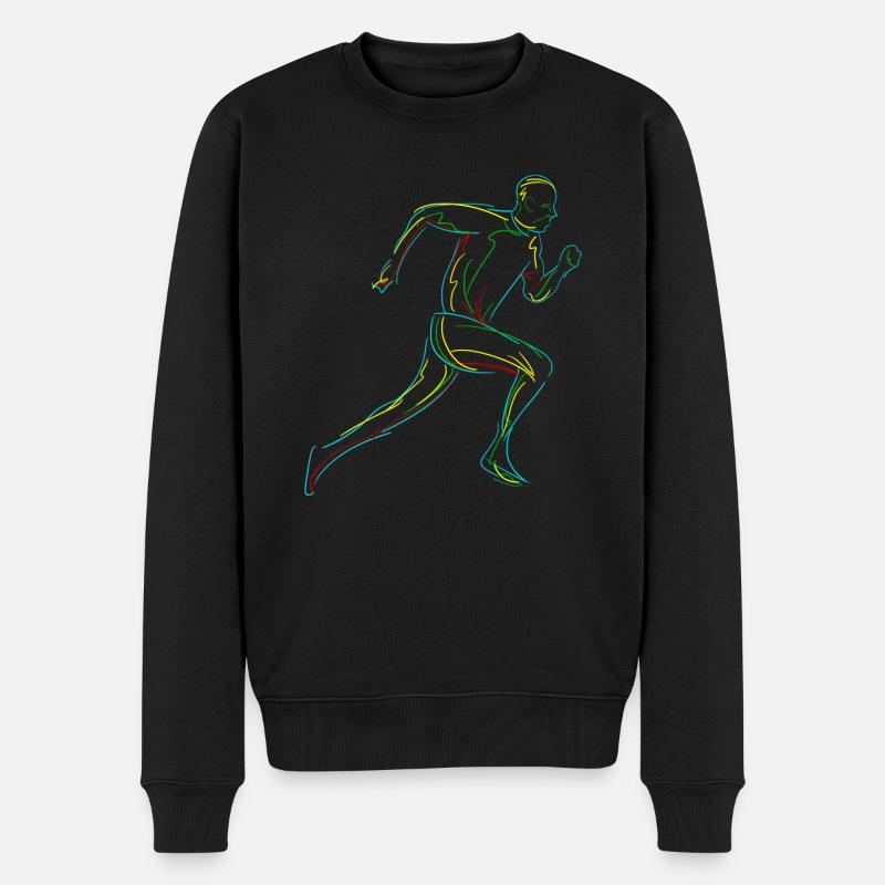 Läufer Rennen Laufsport Laufen - Männer Premium Bio Pullover - Schwarz