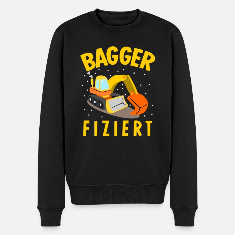 Baggerfahrer Baustelle Bagger - Männer Premium Bio Pullover - Schwarz