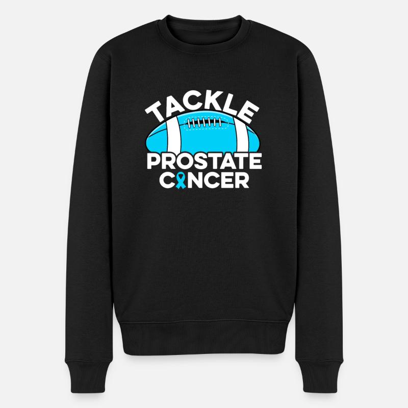 Prostatakrebs bekämpfen Fußball Prostatakrebs - Männer Premium Bio Pullover - Schwarz