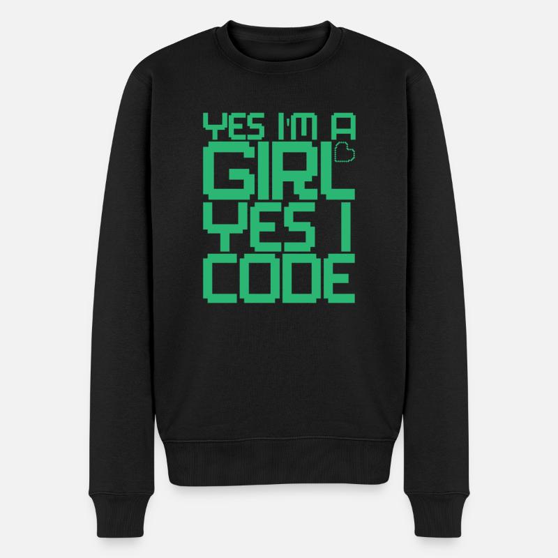 Développeur Coder Programmeur Girl - Pull Premium bio Homme - noir