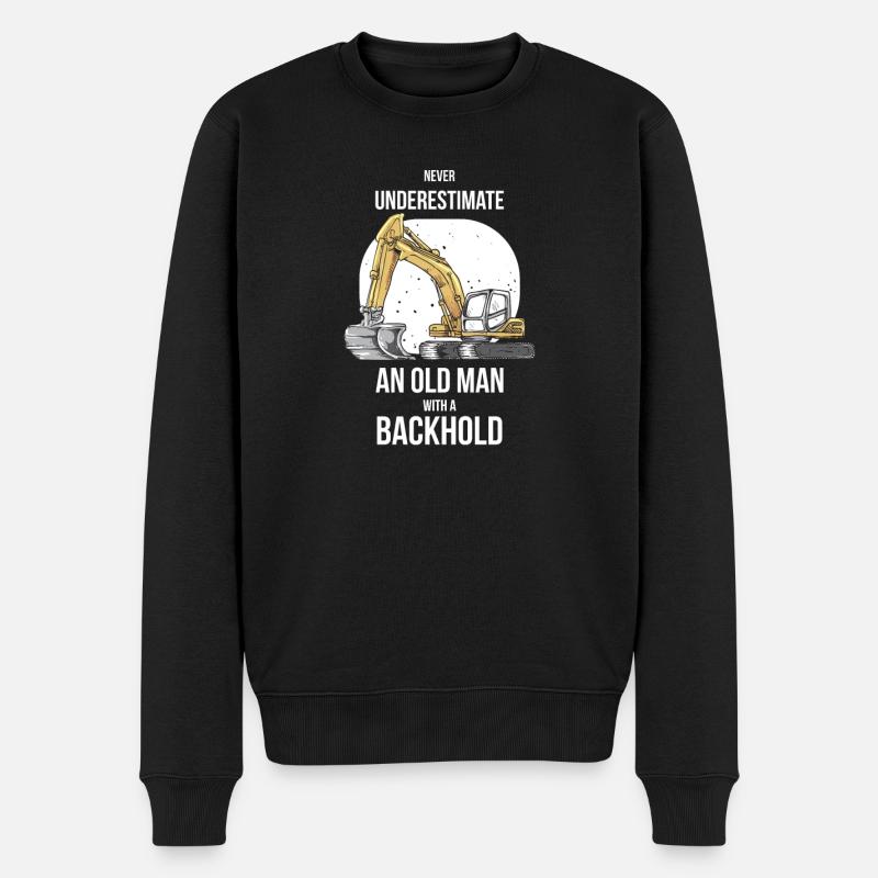 Baumaschine Maschinenführer Baustelle Bagger - Männer Premium Bio Pullover - Schwarz