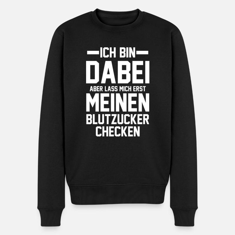 Diabetes Diabetiker - Männer Premium Bio Pullover - Schwarz