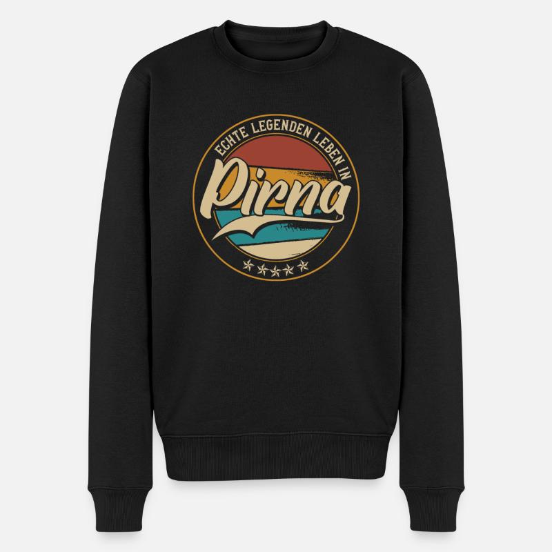 Pirna Echte Legenden leben in Pirnaer - Männer Premium Bio Pullover - Schwarz