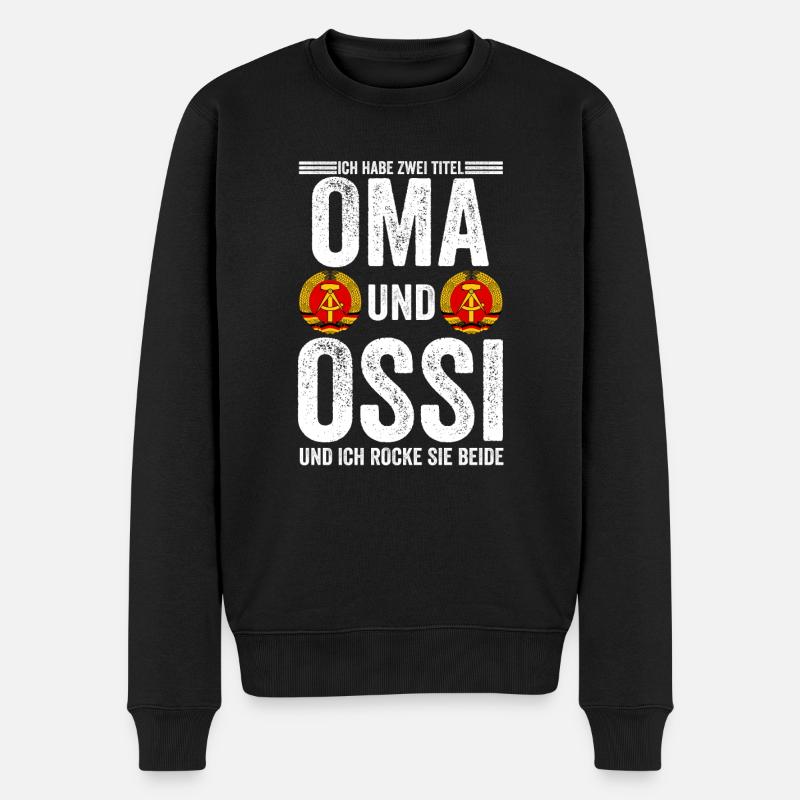 Oma Großmutter Ostdeutschland Ossi Deutschland DDR - Männer Premium Bio Pullover - Schwarz