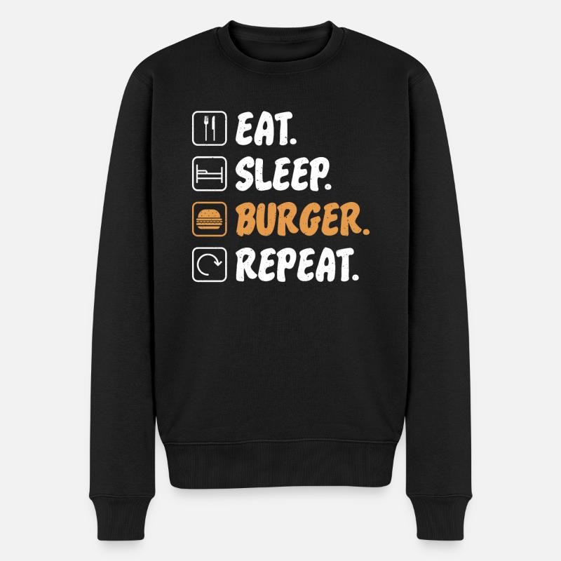 Burger Lover Geschenk - Männer Premium Bio Pullover - Schwarz