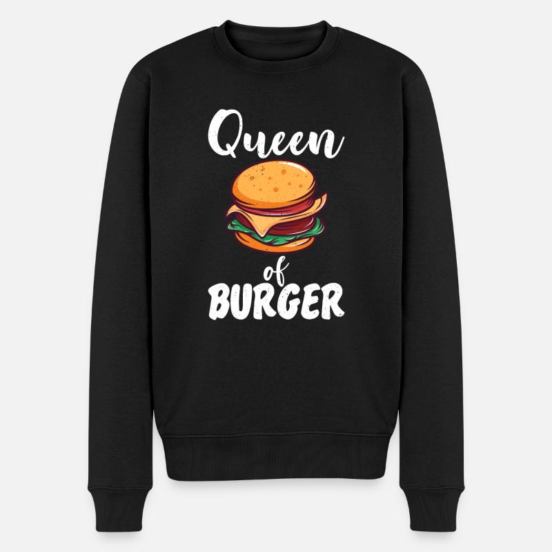 Burger Lover Geschenk - Männer Premium Bio Pullover - Schwarz
