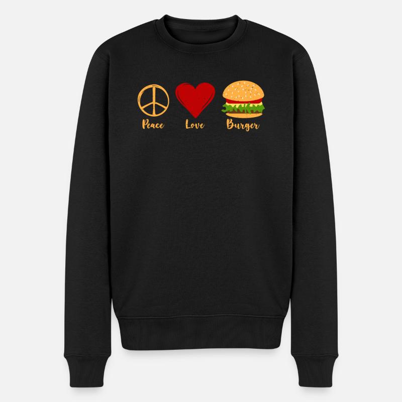Burger Lover Geschenk - Männer Premium Bio Pullover - Schwarz