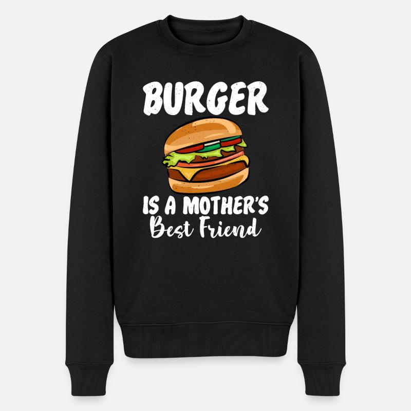 Burger Lover Geschenk - Männer Premium Bio Pullover - Schwarz