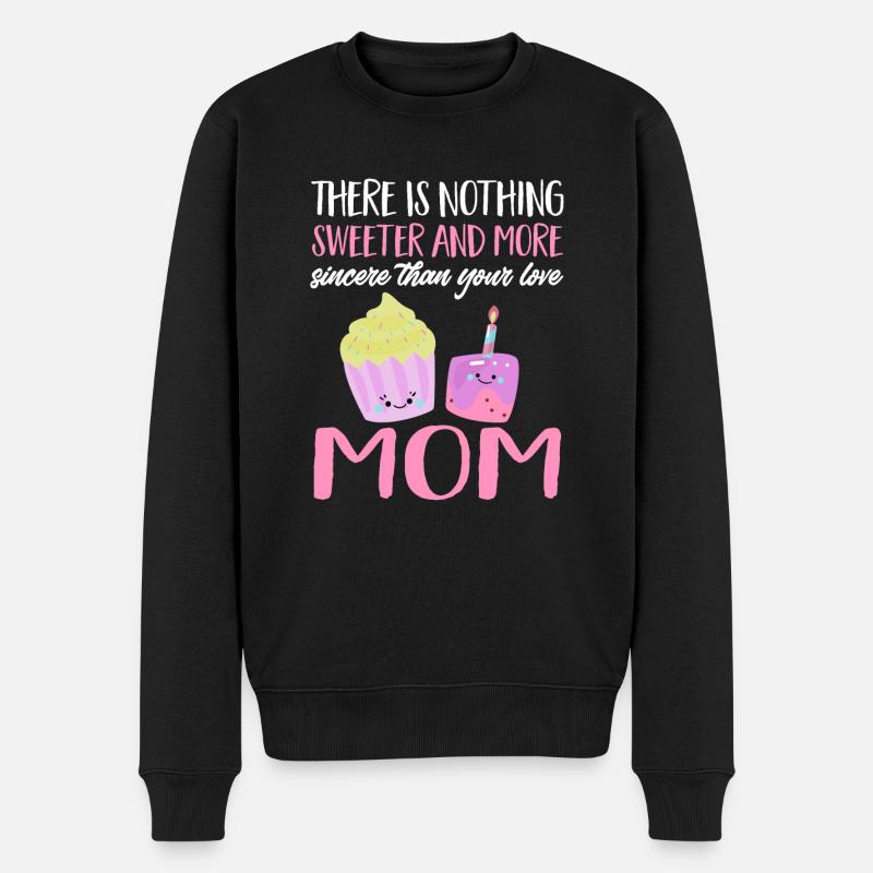 Muttertag Mama Es gibt nichts Süßeres Cupcakes Kaw - Männer Premium Bio Pullover - Schwarz